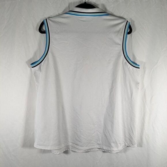 Chico's Tank Top Womens 3 XL White Collared Zenergy 1/4 Button Sleeveless - Picture 7 of 9